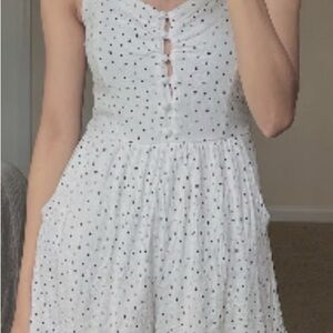 White Polka Dot Romper (M)